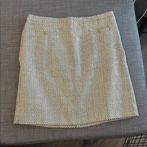 LOFT Black and Cream Skirt with gold accents